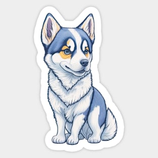 Pastel Siberian Cute Husky Dog Sticker